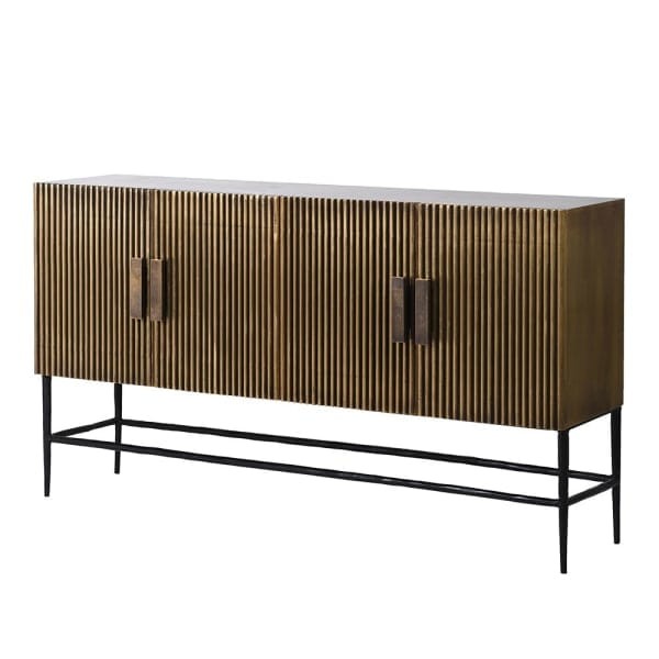 Antique Brass sideboard 150 cm with fluted doors