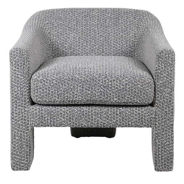 Contemporary Hill Chair: 75 cm Grey Three-Legged Fully Upholstered Chair