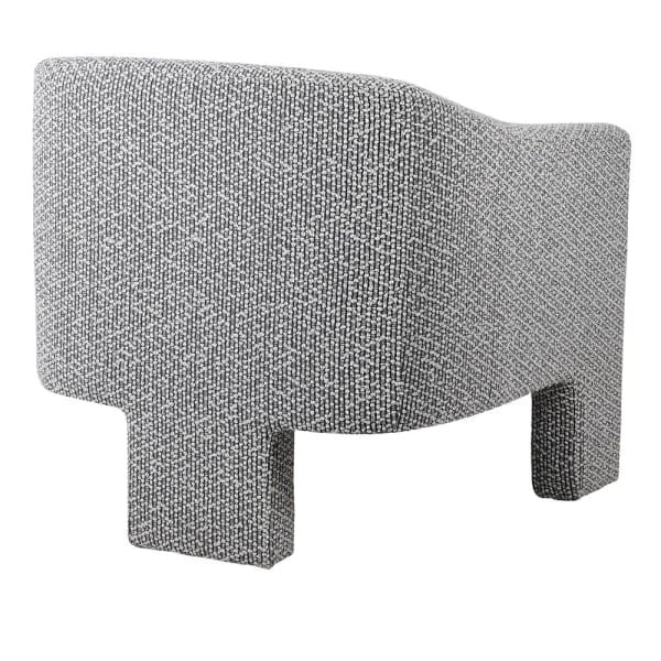 Contemporary Hill Chair: 75 cm Grey Three-Legged Fully Upholstered Chair