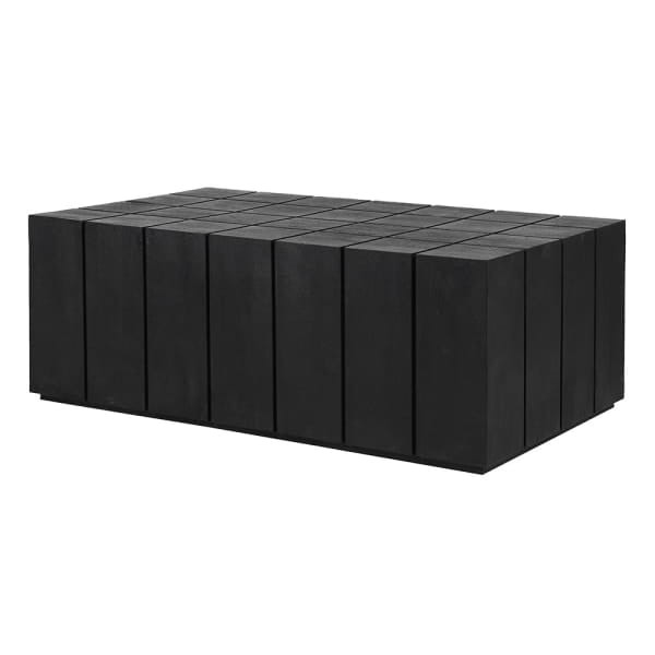 Mango Black Coffee Table: 123.5x71 cm, Black Wooden Living Room Table