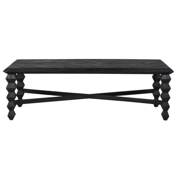 Geo Black statement coffee table with sculptural geometric base