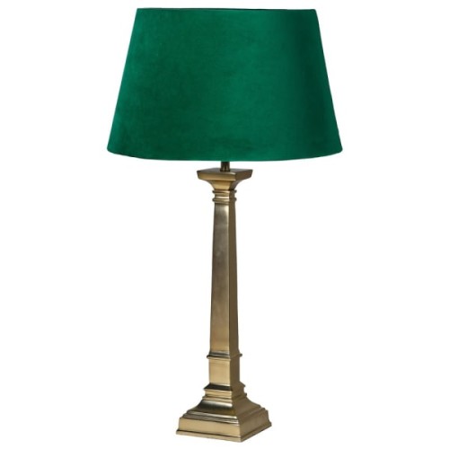 Opulent 75 cm Golden Table Lamp with Aluminium Base and Green Velvet Lampshade