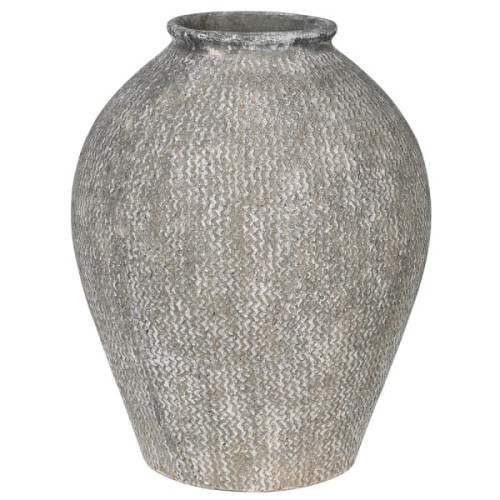 Natural Terracotta Ceramic Vase - 60 cm - Grey and Beige Tones