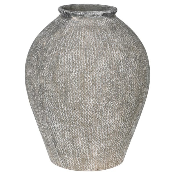 Natural Terracotta Ceramic Vase - 60 cm - Grey and Beige Tones