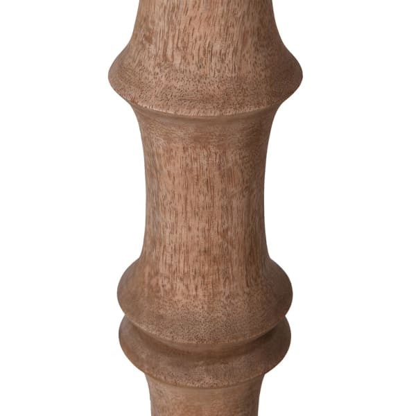 Wooden Telcon Floor Lamp 170 cm mango wood linen lampshade