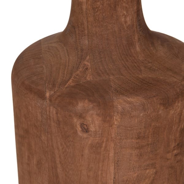 Fiador Mango Wood Table Lamp with Black Cotton Shade - 78 cm