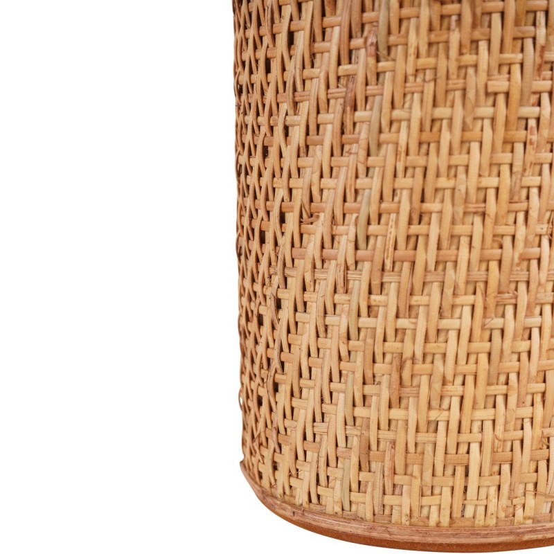 Single Bottle Brass Rattan Wine/Champagne Cooler - 12x18 cm - Natural Brass and Rattan