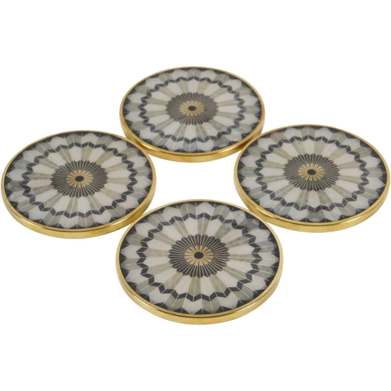 Decorative resin coasters for an elegant dining table