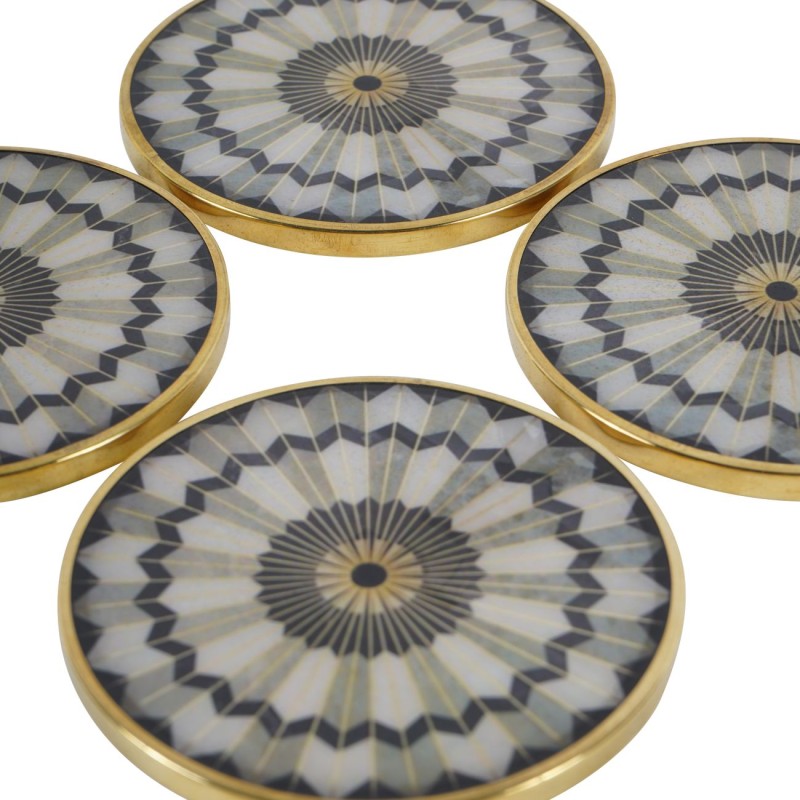 Belgravia Black coasters with felt backing