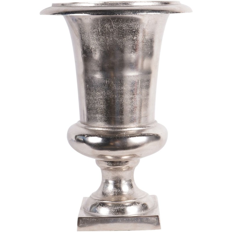 Silver Aluminium Vase 48 cm - Urn-Shaped Aluminum Vase