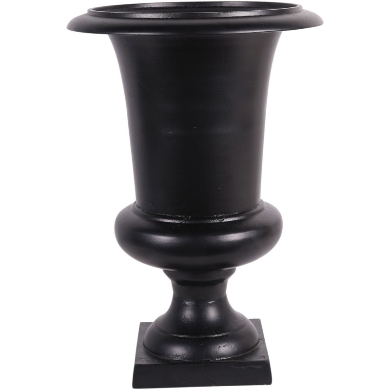 Black Aluminium Vase 48 cm - An Urn-Shaped Black Aluminium Vase