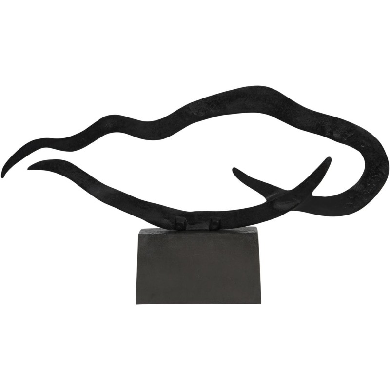 Black aluminium sculpture for a hallway or reception area