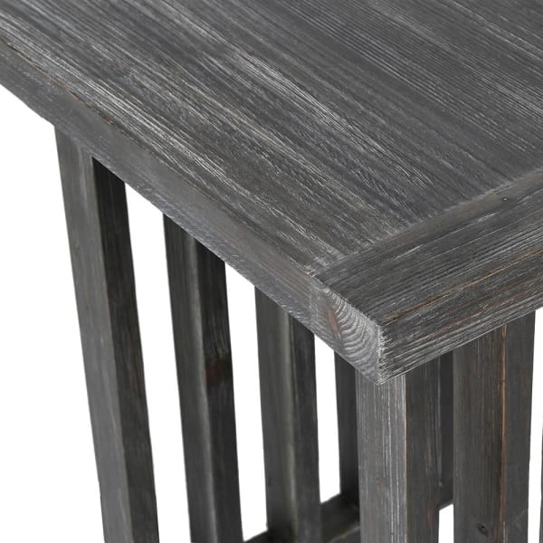 Black Side Table Bourne with 60 cm Square Spruce Top and Unique Base