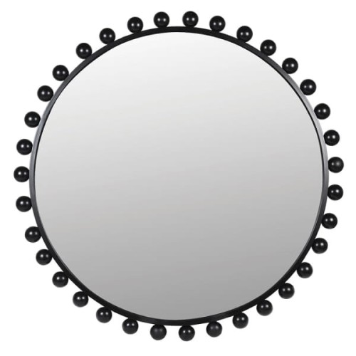 Bubble Black Round Wall Mirror 98 cm