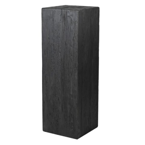 Pine 120cm Black Wooden Pedestal - Black Display Plinth