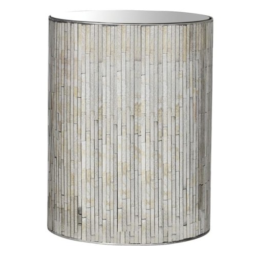 Muse Mirrored Pedestal Side Table - 47x61.5 cm