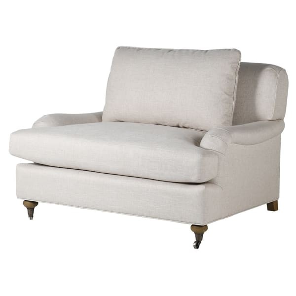 Large Love linen armchair 125 cm wide