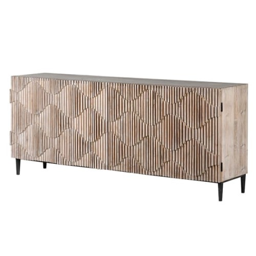 Rochester 200 cm Reclaimed Pine Sideboard - Four-Door Buffet
