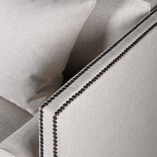 Spacious Light Orpington Linen Upholstered 273 cm Four-Seater Sofa