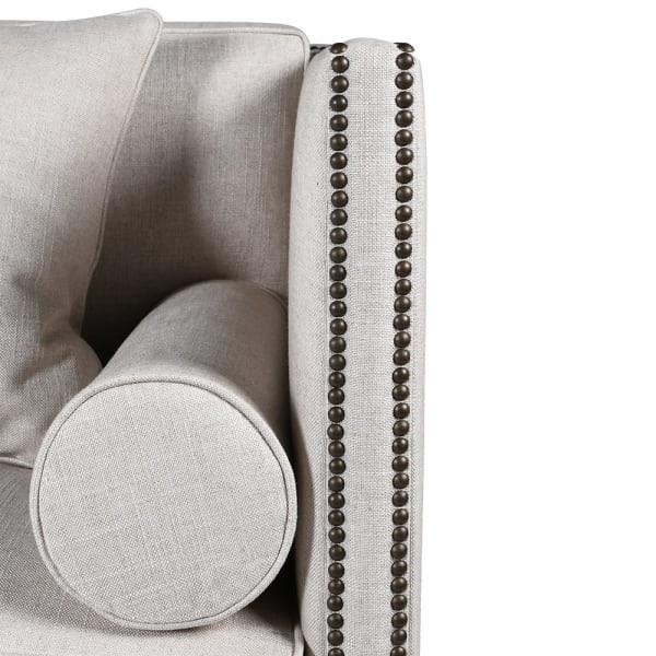 Spacious Light Orpington Linen Upholstered 273 cm Four-Seater Sofa
