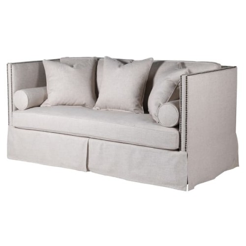 Orpington Linen Upholstered Three-Seater Sofa - 177 cm, Light-Coloured