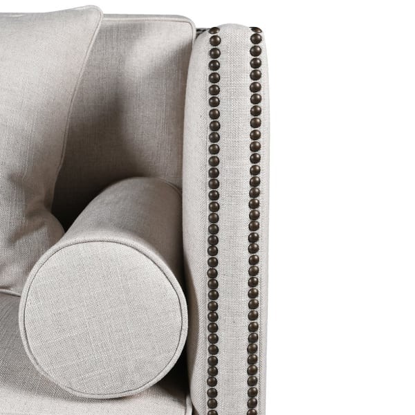Orpington Linen Upholstered Three-Seater Sofa - 177 cm, Light-Coloured