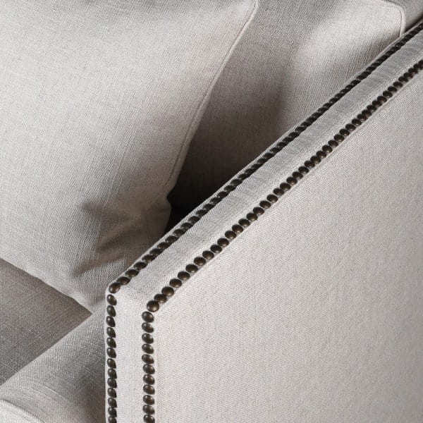 Orpington Linen Upholstered Three-Seater Sofa - 177 cm, Light-Coloured