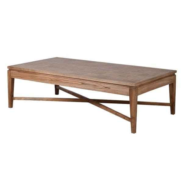 Telcon Oak Coffee Table - 76x144 cm, Brown Finish