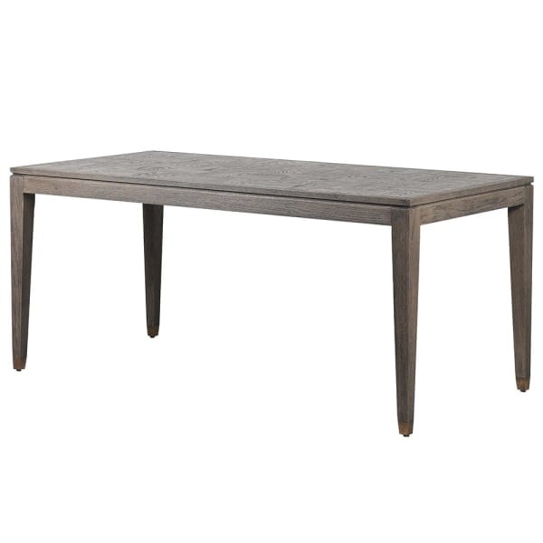 Luxury grey oak dining table with parquet-inspired surface