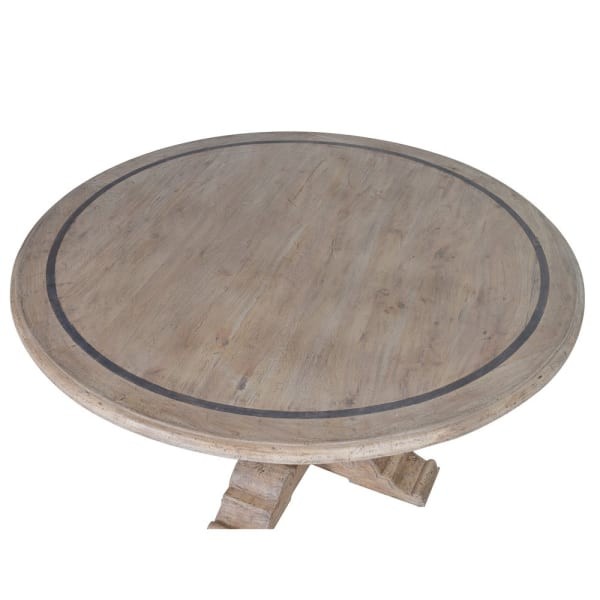 Imperium Round Dining Table 152 cm, Acacia Wood, Single Pedestal