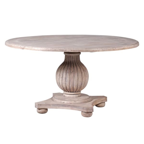Imperium Round Dining Table, 152 cm, Single-Leg, Acacia Wood