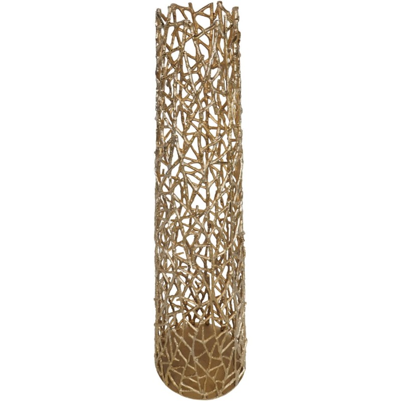 Tall openwork gold aluminium decorative vase