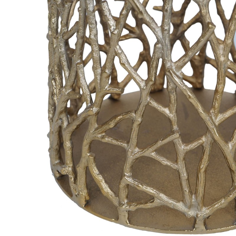 Sculptural gold metal floor vase