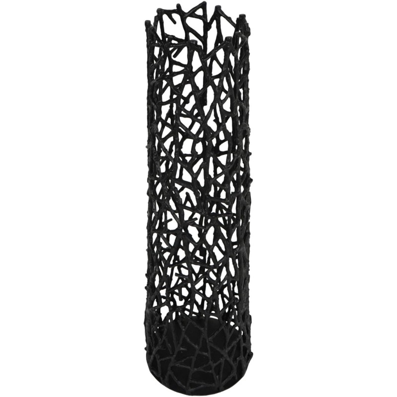 Sloane Black 94cm Large Decorative Metal Carved Vase