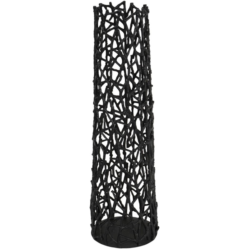 Openwork black floor vase for an entrance hall