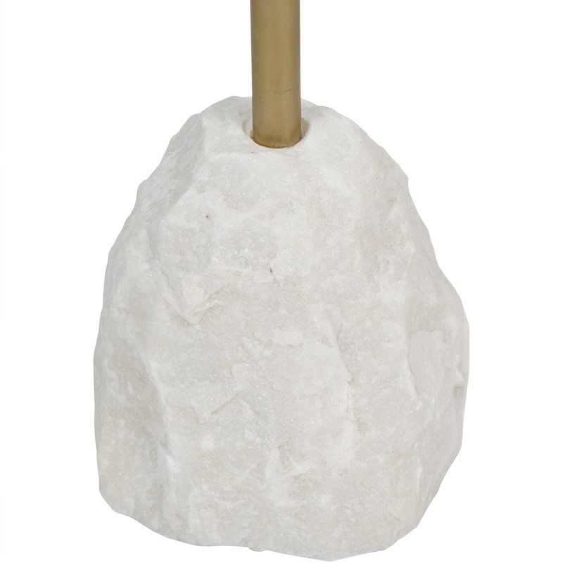 Maldon 58 cm Side Cocktail Table - Gold Top, White Quartz Stone Base