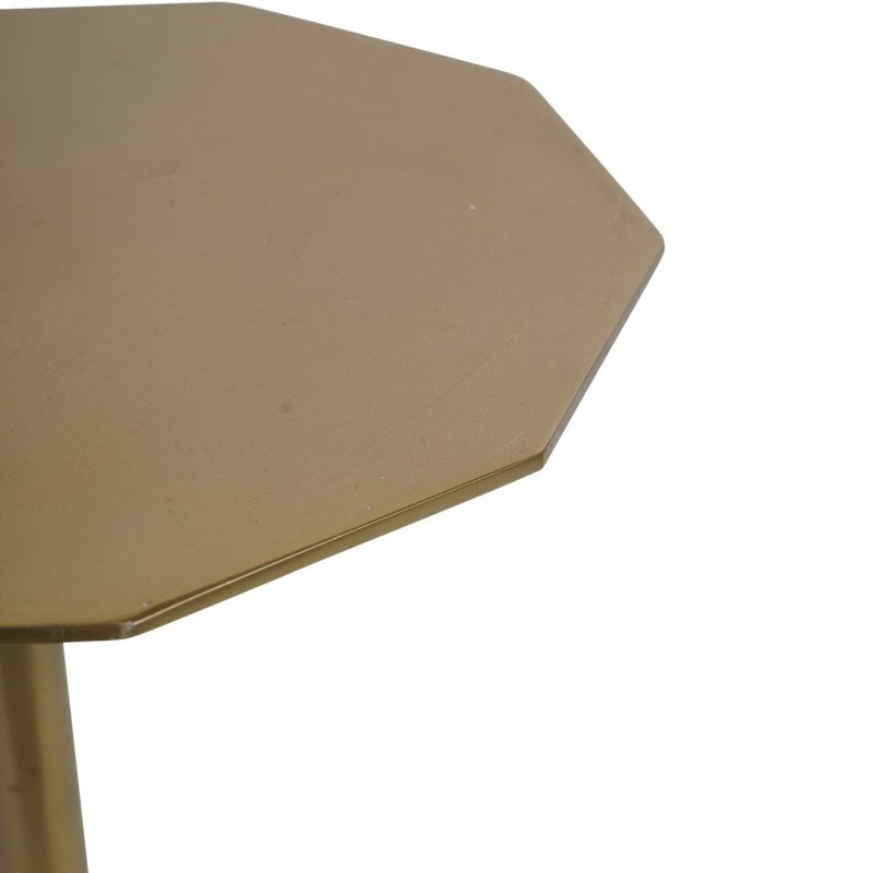 Maldon 58 cm Side Cocktail Table - Gold Top, White Quartz Stone Base