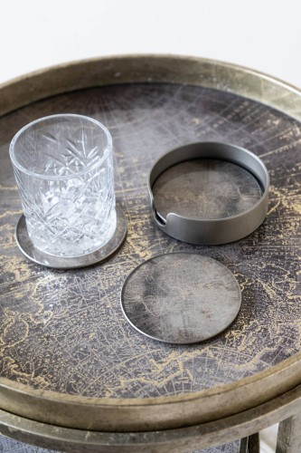  Headfort Antique Gold Coasters set of Four