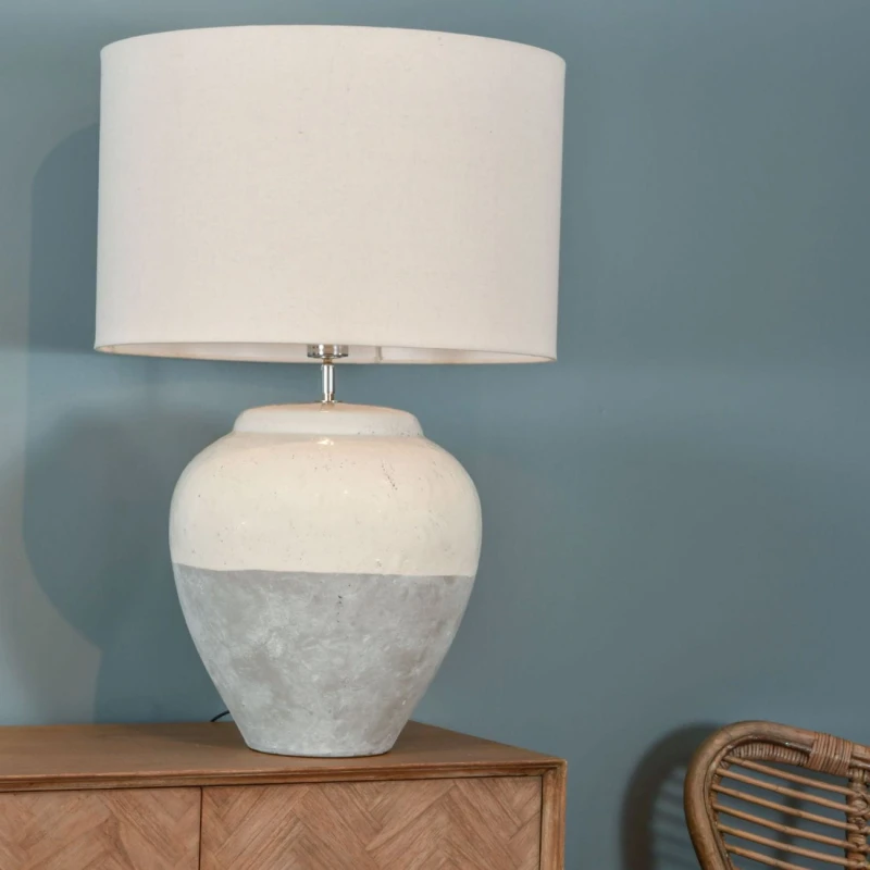 Porcelain table lamp for a large sideboard