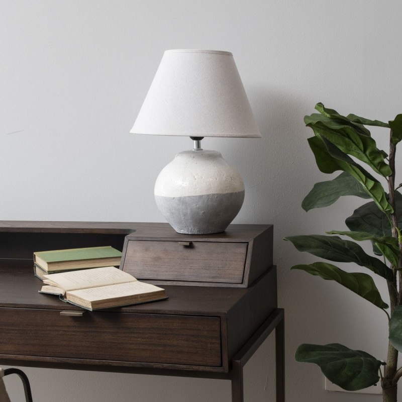 Caroline Grey Table Lamp S 40 cm porcelain base and white shade