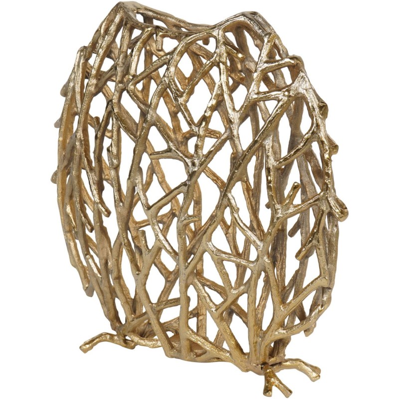 Sloane Gold Round 31 cm Decorative Metal Carved Vase