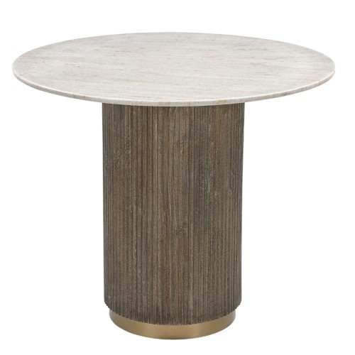 Maigue Round Marble Dining Table 90cm – White