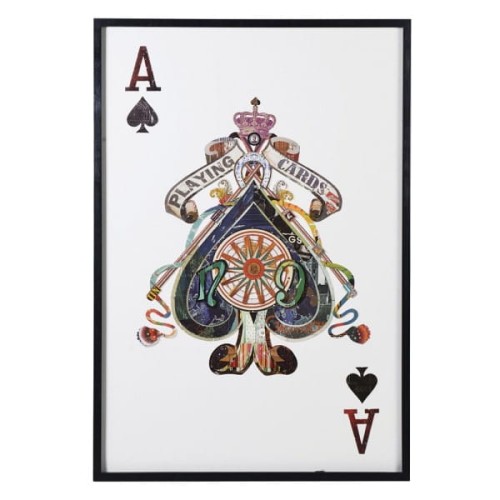 Ace Painting - 100x145 cm - Black Frame - Card Motif