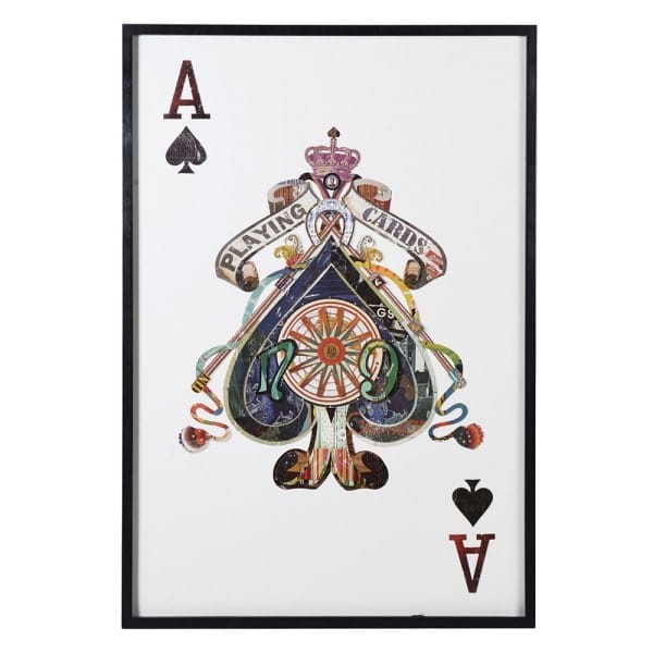 Ace of Spades framed wall art 145 x 100 cm with black frame