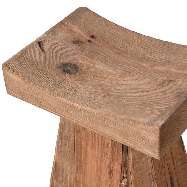 Natural wooden stool for living room or bedroom