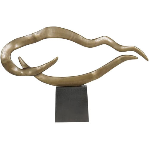 Waves Gold Sculpture 84 cm – Large Abstract Aluminium Decoration