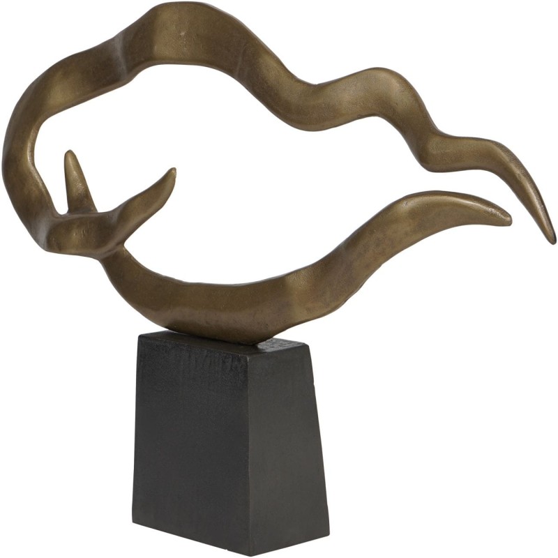 Modern Elegance: Golden Waves 84cm Large Aluminum Sculpture