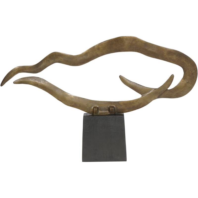 Modern Elegance: Golden Waves 84cm Large Aluminum Sculpture