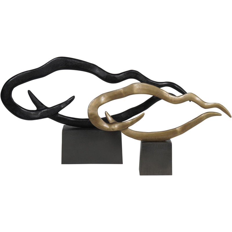 Modern Elegance: Golden Waves 84cm Large Aluminum Sculpture