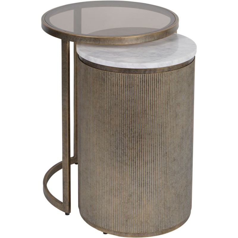 Primrose marble and glass side tables for a modern classic interior